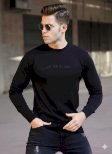 Black On Black Baskılı Sweat